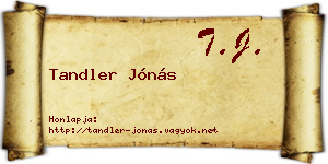 Tandler Jónás névjegykártya